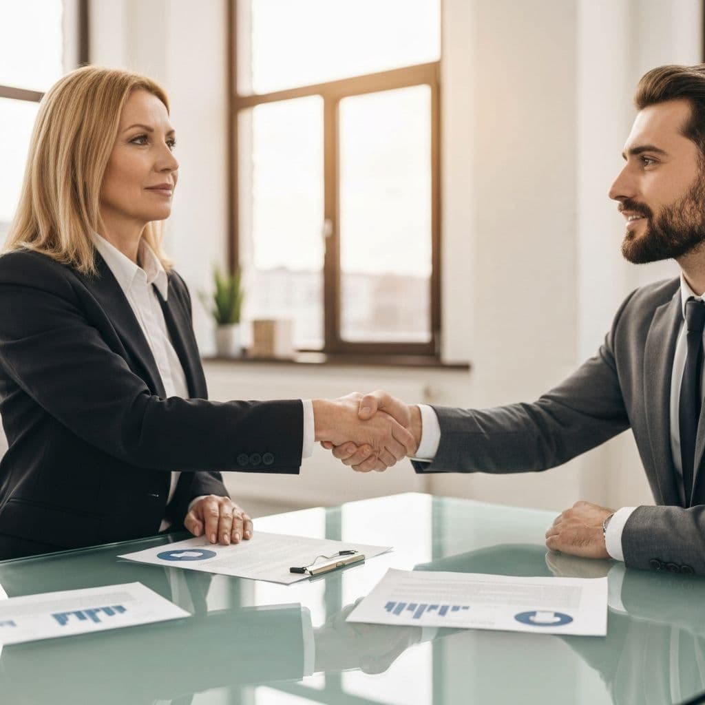 Professionelles Recruiting-Gespräch zwischen Berater und Klient